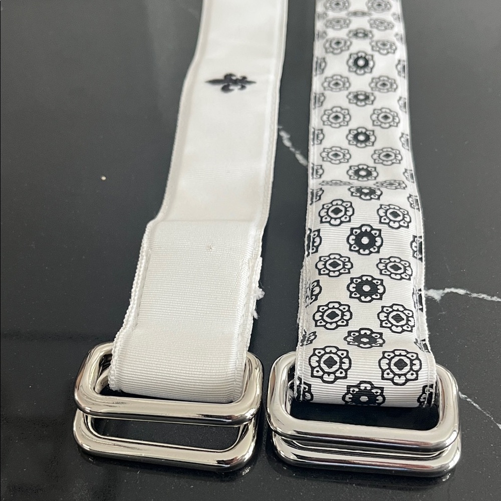 Club Monaco (2 Pieces) - Kids Nylon White Belt and Black Belt